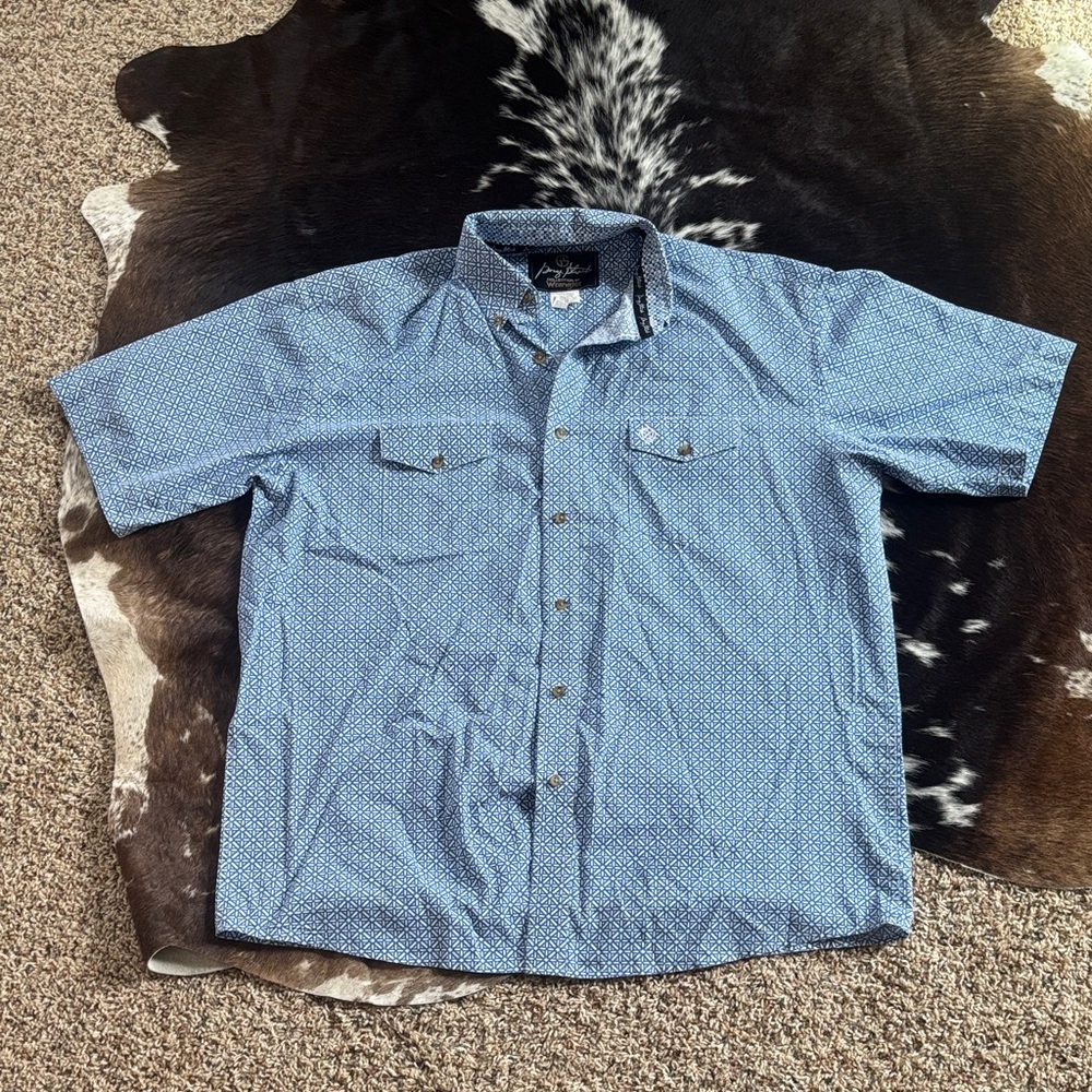 George Strait by Wrangler Blue Short-Sleeve Button-Up Shirt